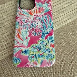 Floral Pattern iPhone 12 Pro Case - Pink and Blue